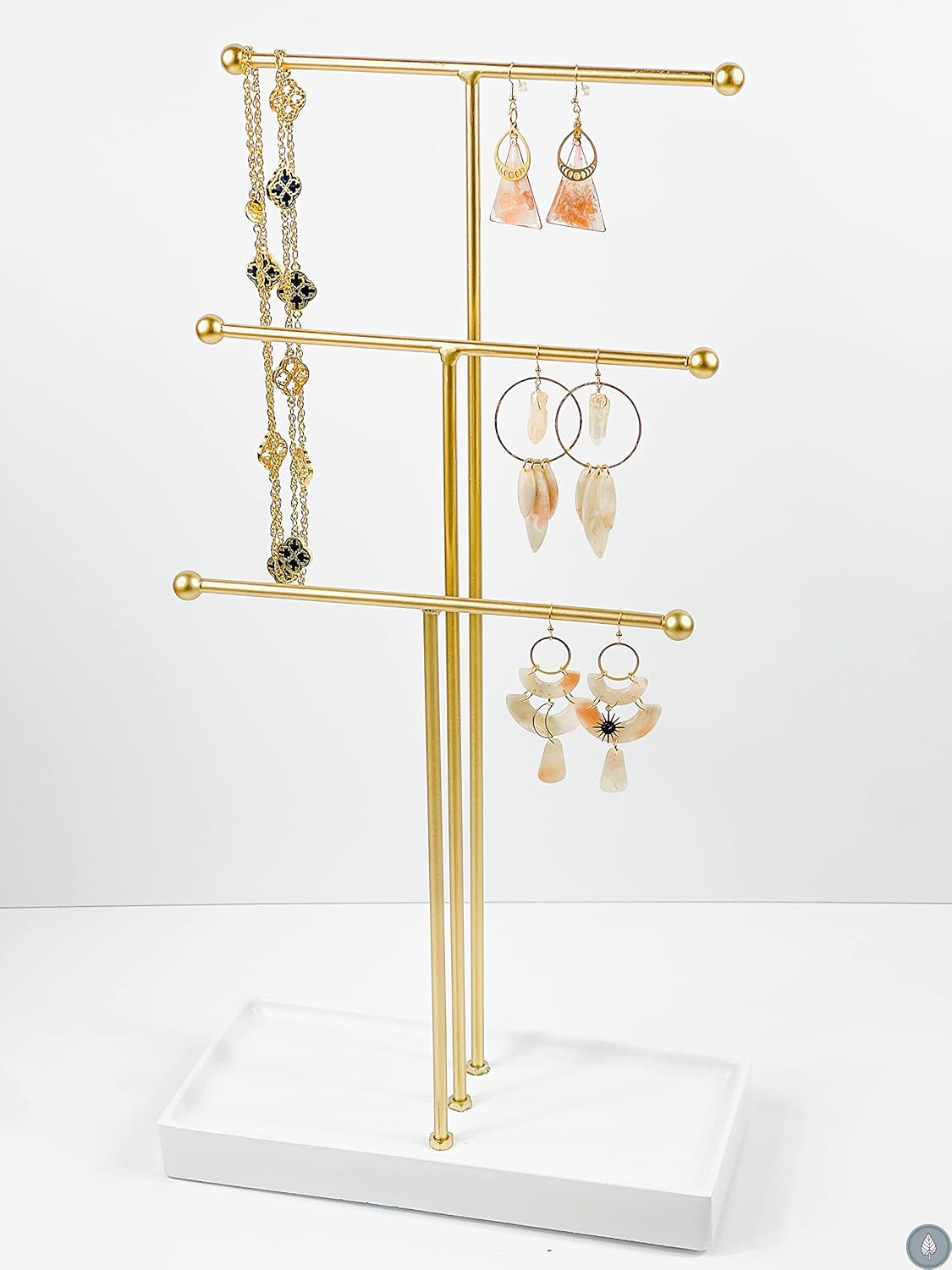 KPP Hanging Jewelry Organizer Tiered Tabletop Countertop