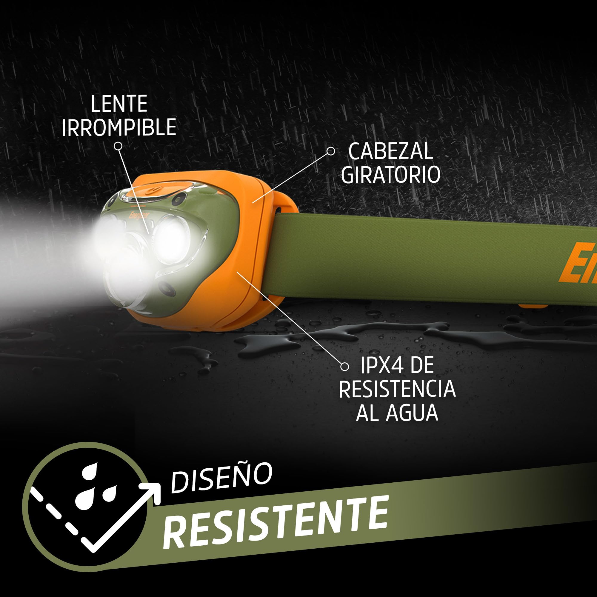 Energizer Vision HD+ Linterna Frontal LED 260 Lúmenes IPX4 7 Modos Ajustable