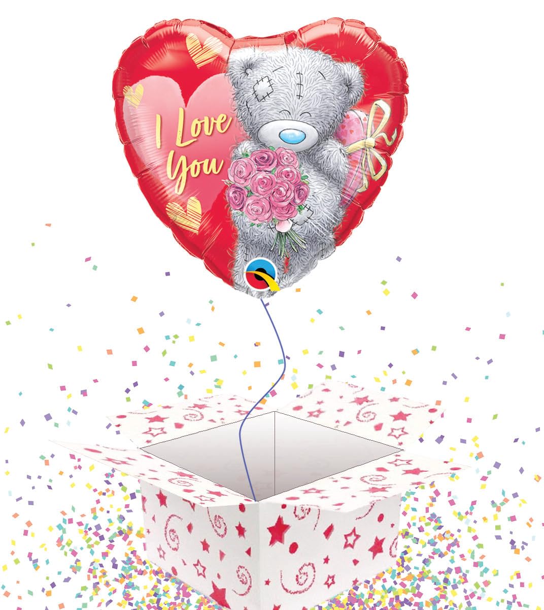 TATTY TEDDY I LOVE YOU BOUQUET 46CM HEART FOIL -INFLATED BALLOON IN A BOX