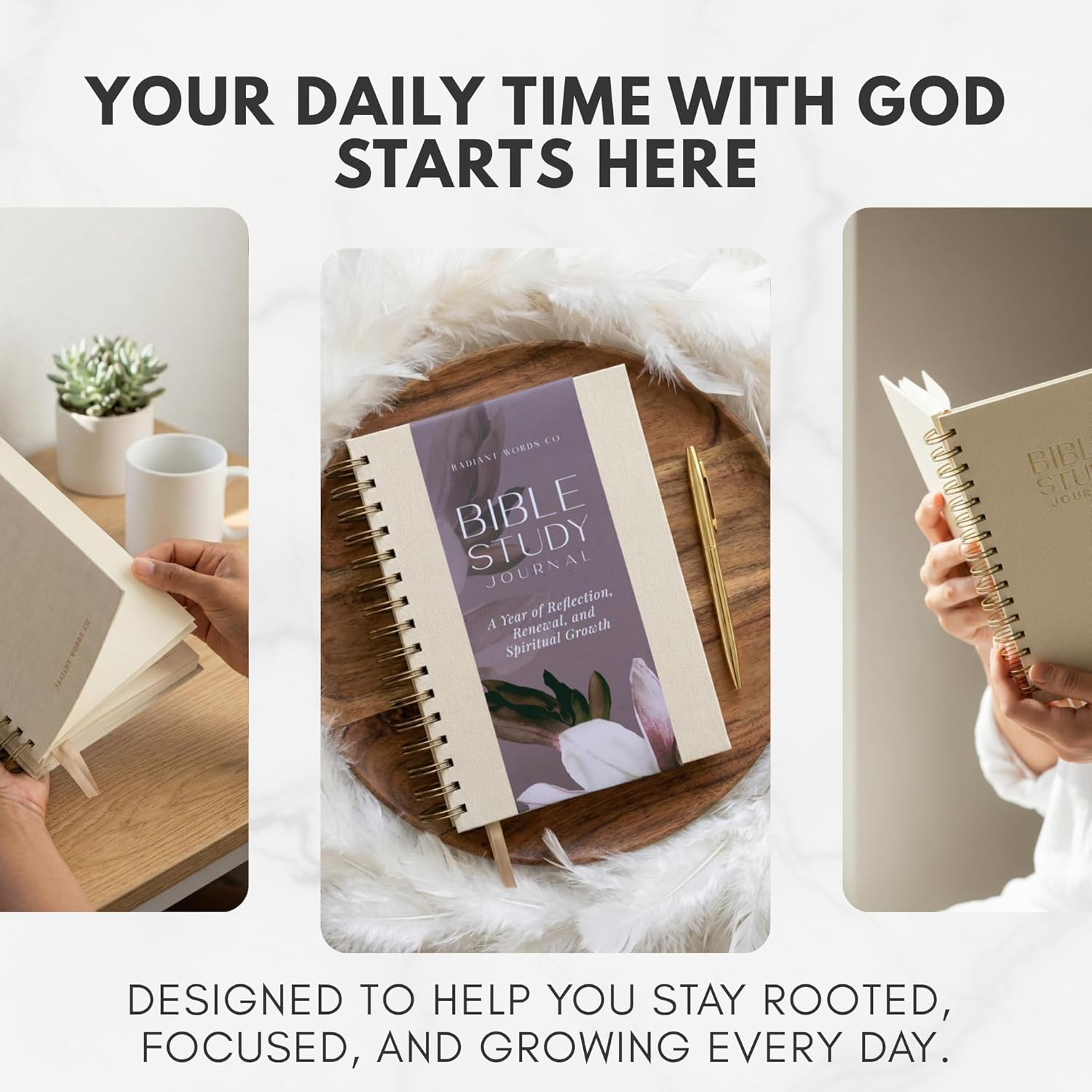 Bible Study Journal – A Year of Reflection, Renewal & Spiritual Growth | 365-Day Guided Scripture Study, Prayer Tracker & Weekly Reflection Prompts | A5 Hardcover, Minimalist & Elegant Design