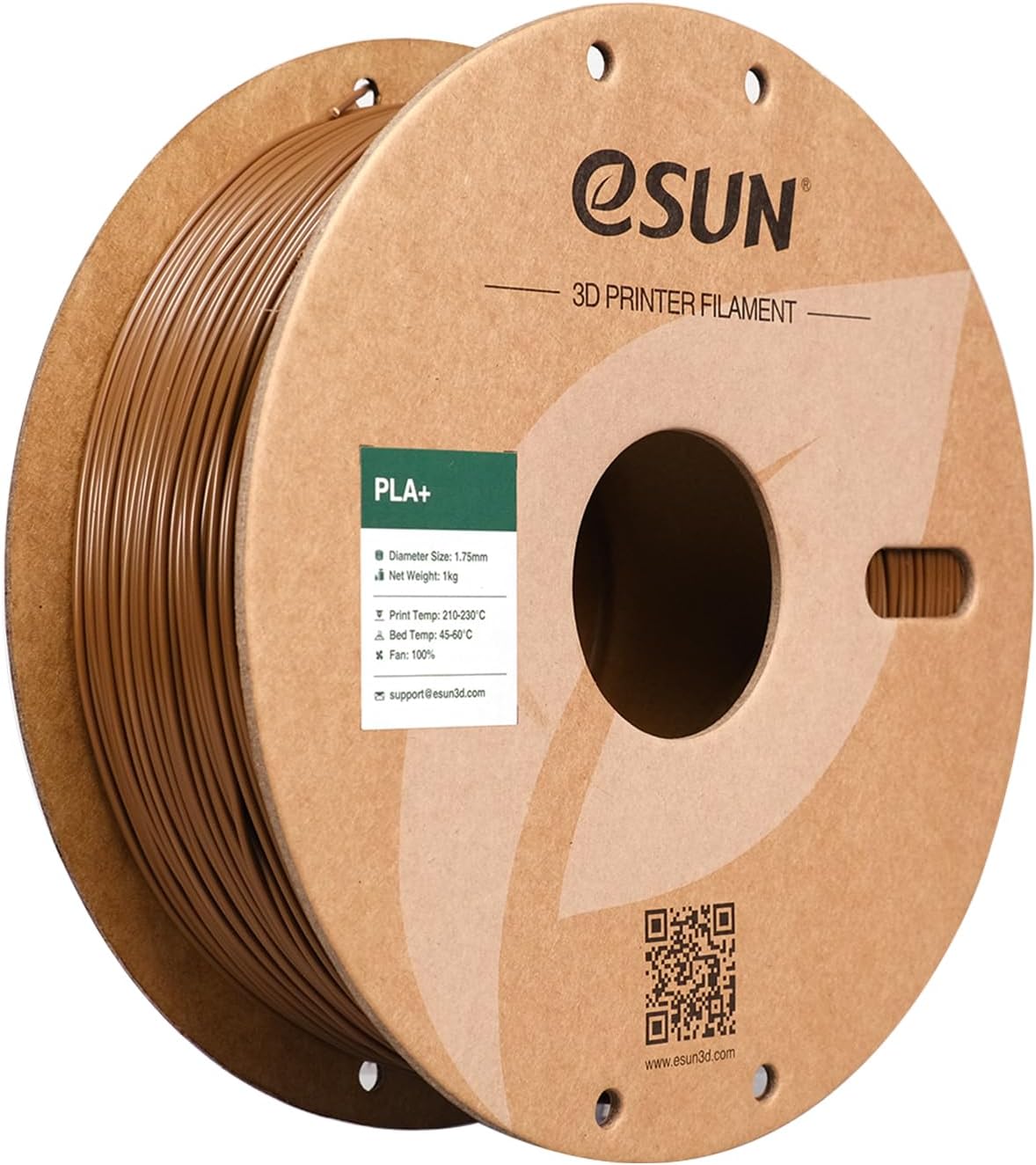 eSUN PLA+ Filament 1.75mm, Enhanced Toughness 3D Printer Filament PLA Plus, Dimensional Accuracy +/- 0.03mm, 1KG Spool (2.2 LBS) 3D Printing Filament for 3D Printers, Brown