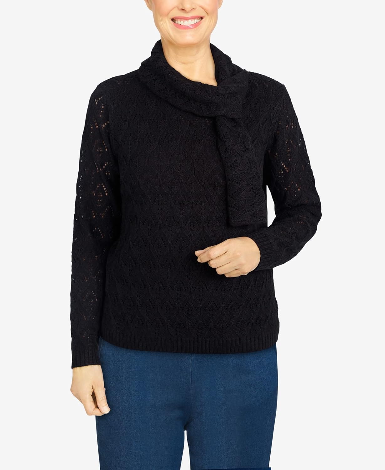Alfred Dunner Women's Scarf Sweater
