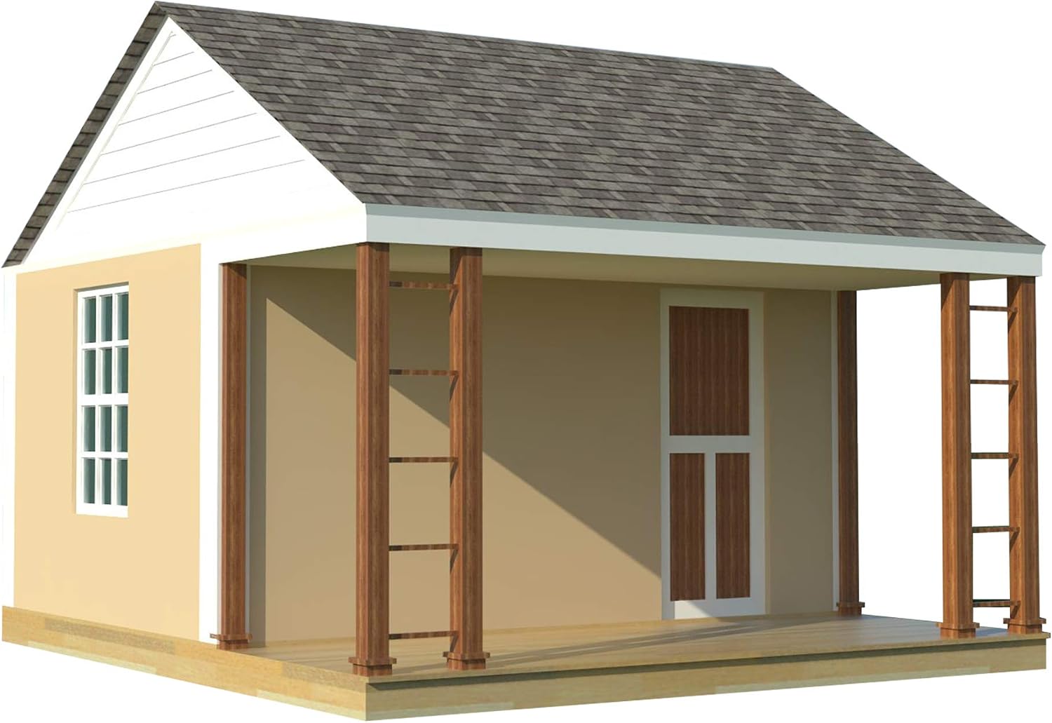 1 Room Cabin Building Plans - Create Your Own Cozy Micro Cottage Guest House