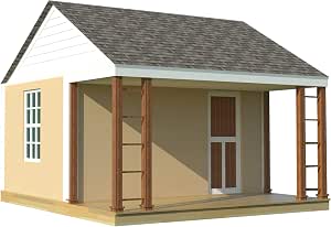 1 Room Cabin Building Plans - DIY Micro Cottage Guest House