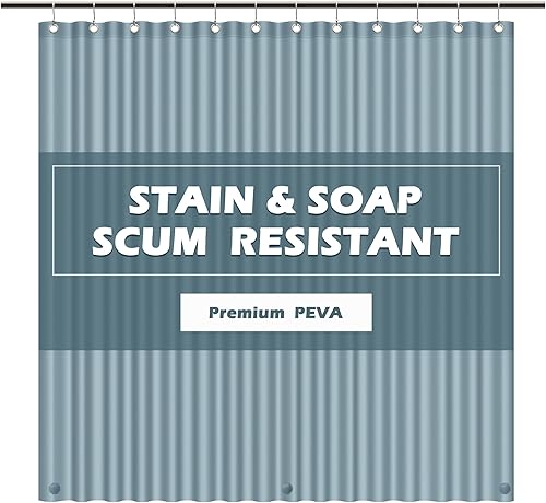 Miniatura 15 de EHZNZIE Forro de cortina de ducha de PEVA ligero, forro de ducha de 72 x 84 pulgadas, impermeable, sin olor químico con 12 ojales de metal a prueba