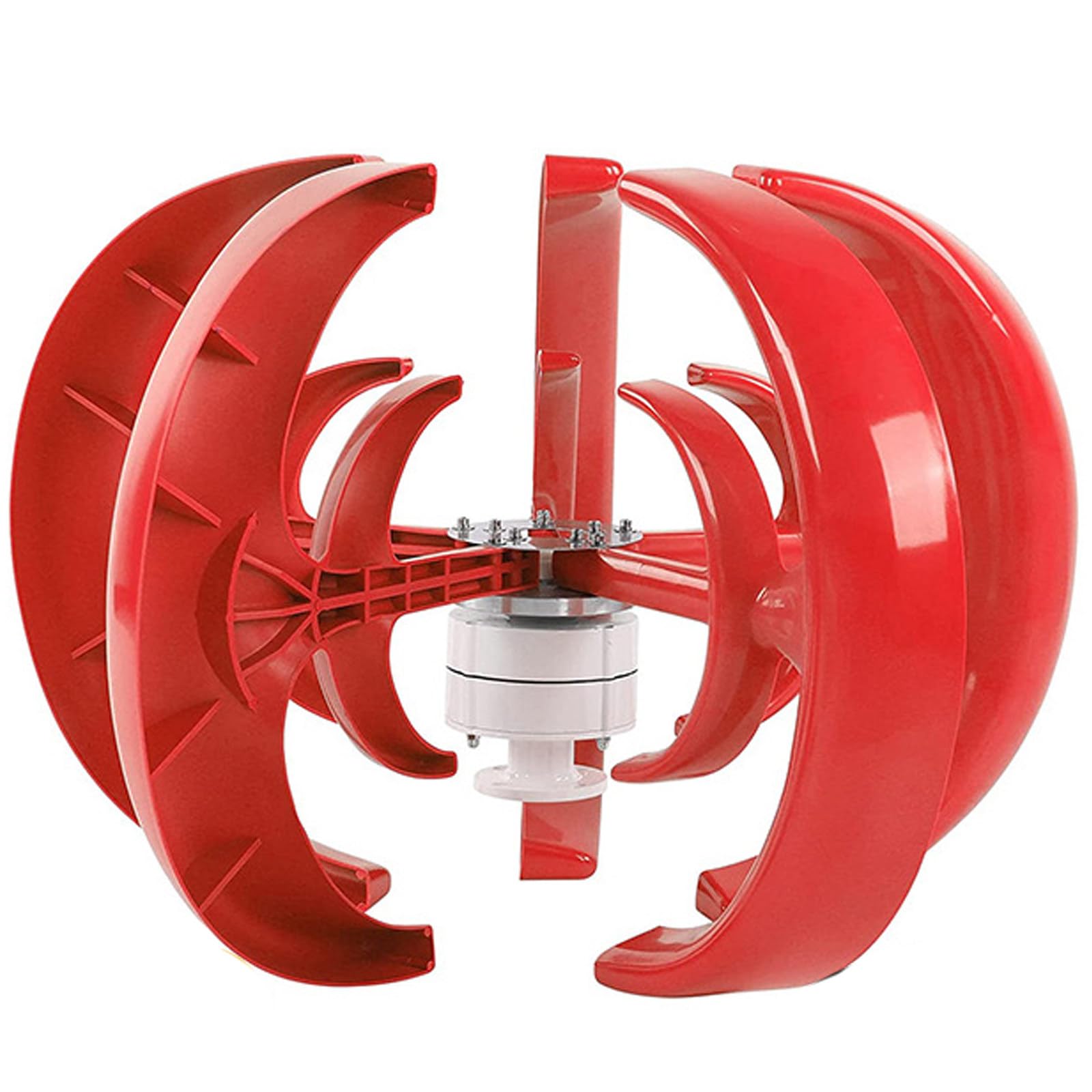 FANGQMM Wind Turbine Generator Kit, 6000W 12V 24V 48V 5 Blades Vertical Axis Red Lantern Wind Turbines Generator Kit for Home Hybrids Streetlight Use 24V