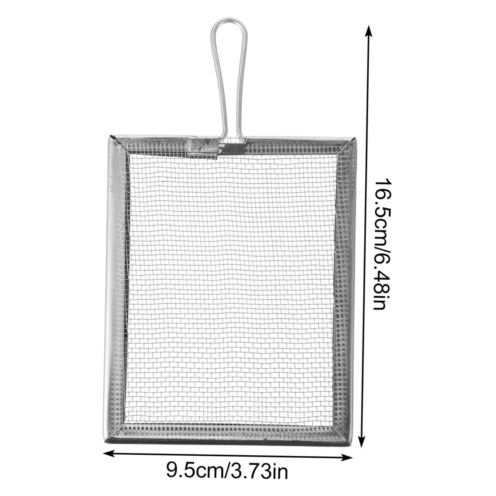 IWOWHERO 2pcs Square Screen Grip Handle Design Sieve Strainer Mesh Square Shape Filter Sifter Clay Filter Sieve Filter Screen Sieve Strainer Mud Sieve Strainer Silver Stainless Steel