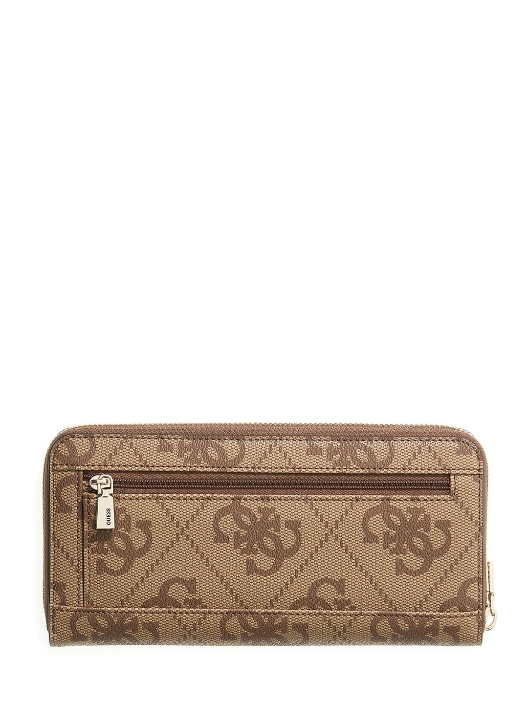 GUESS portafoglio Janie Logo SLG Zip Around Wallet Latte Logo marrone chiaro