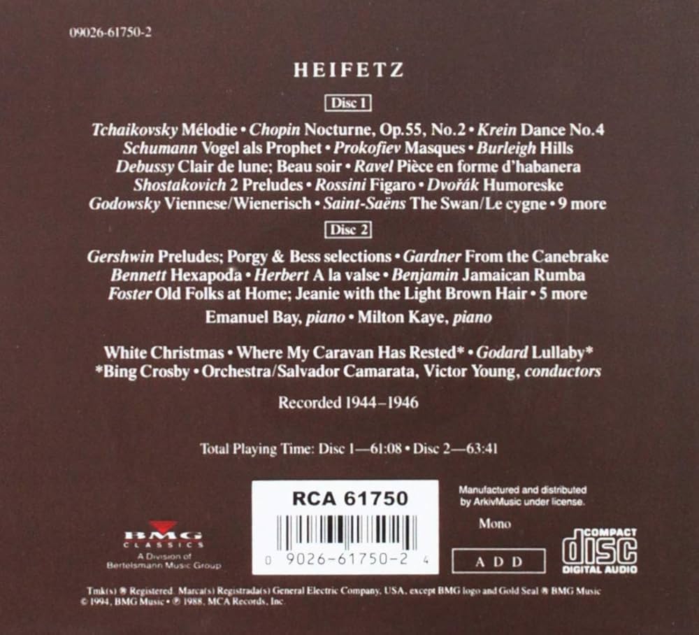 Amazon.co.jp: Heifetz Collection 19: ミュージック