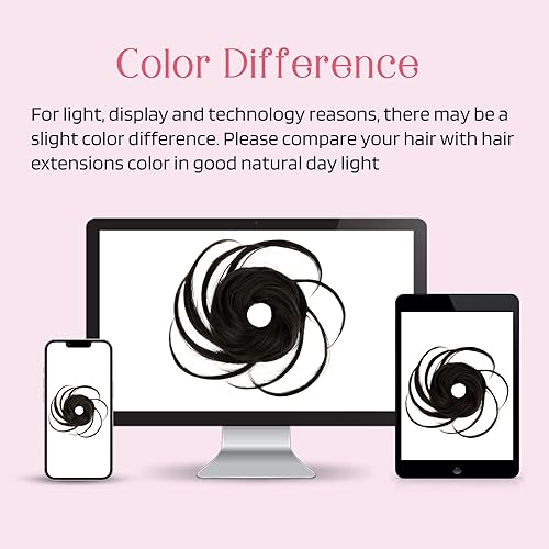 Miniatura 6 de HOOJIH - Extensiones de cabello superlargas estilo rodete alborotado, cabello recogido, pelo ondulado, cola de caballo con banda elástica para