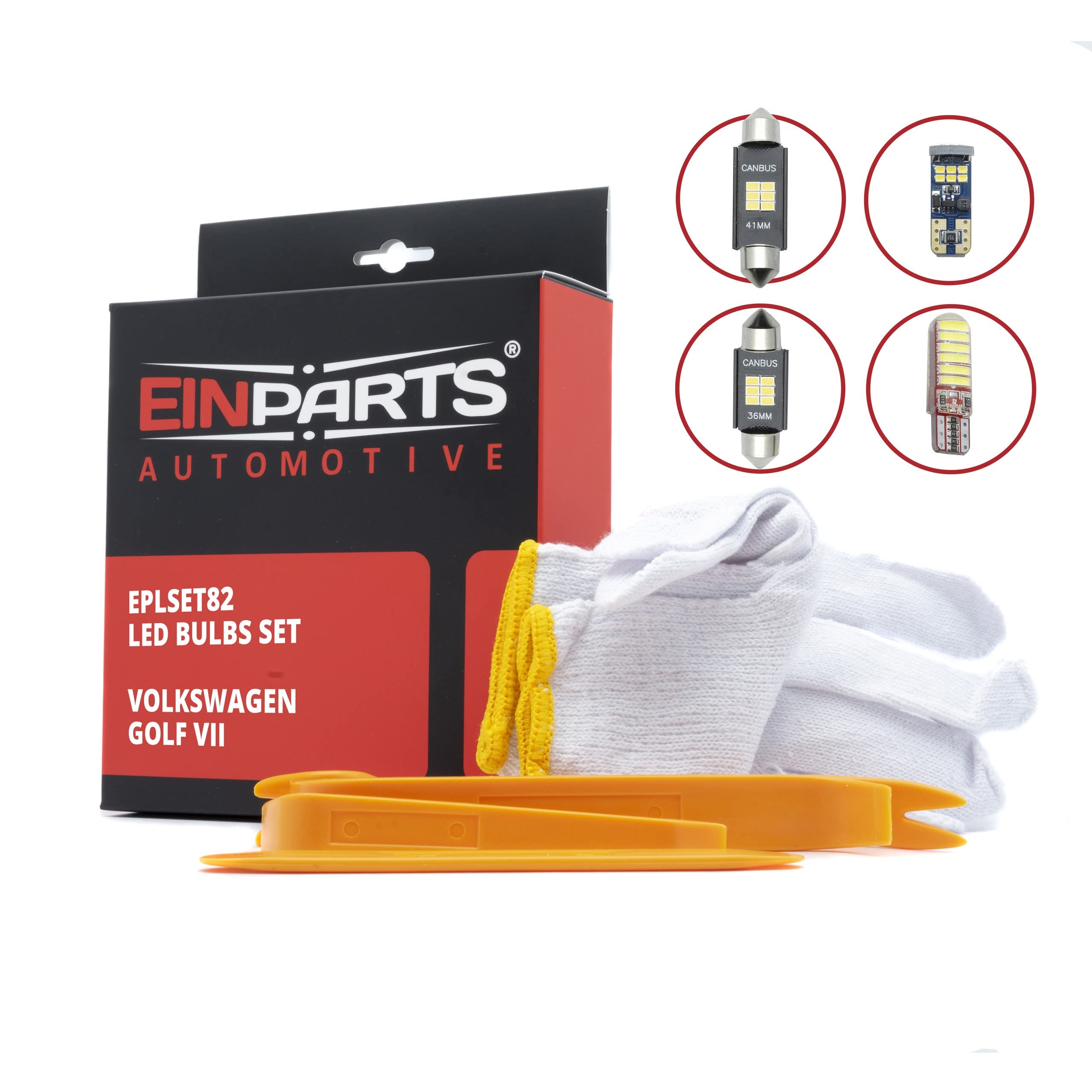 Juego de Bombillas LED para Coche, Sin errores Can-Bus, para interior de coche especifico para Volkswagen Golf VII, 8 piezas