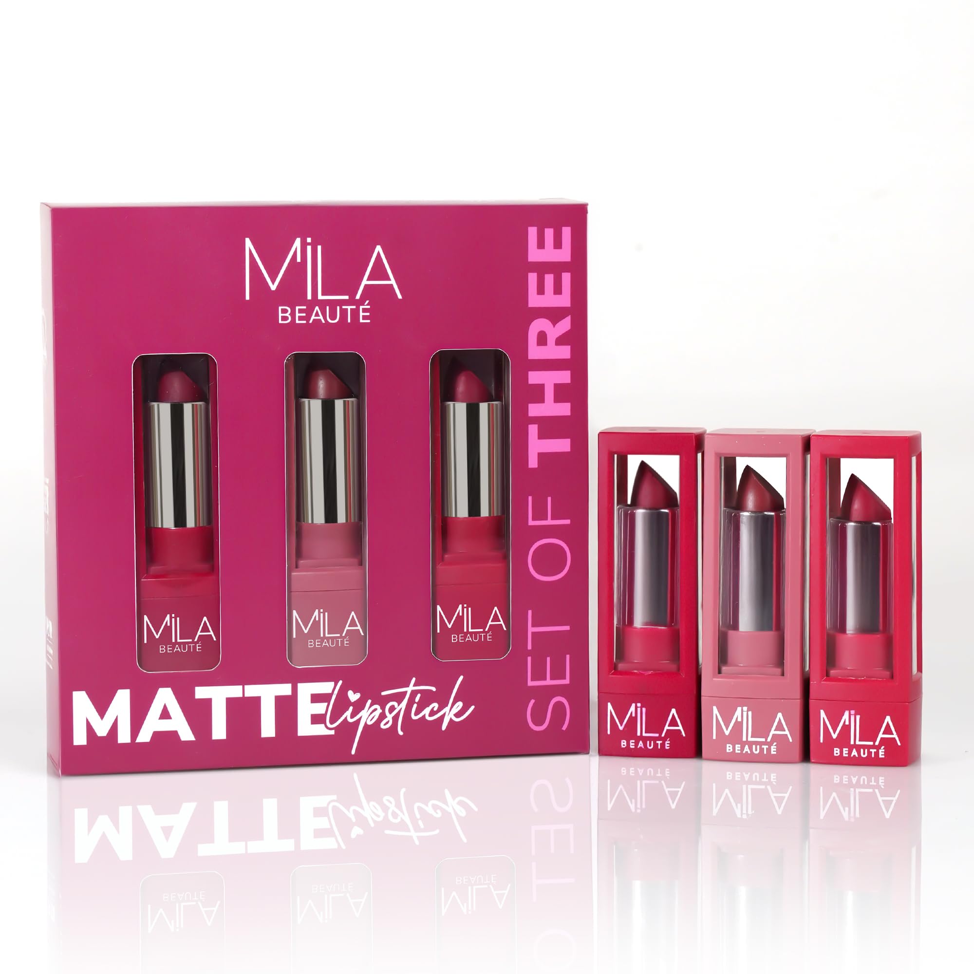 Mila Beaute Matte Set of 3 Lipstick for Women I Long Lasting & Lightweight I Rich Pigment I Glides Smoothly I Mauves & Pinks-picture-41