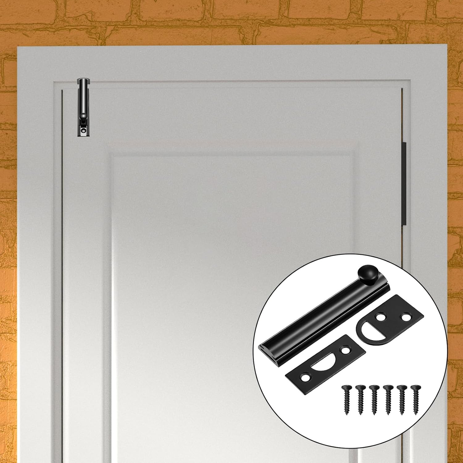 Slide Bolt Latch 3 Inch Slide Locks for Inside Door Solid Brass Surface Bolt Heavy Duty French Door Latch with Screws Anti Theft Security Doors Latchs Lock for Windows Cabinet Fence Yard Matte Black