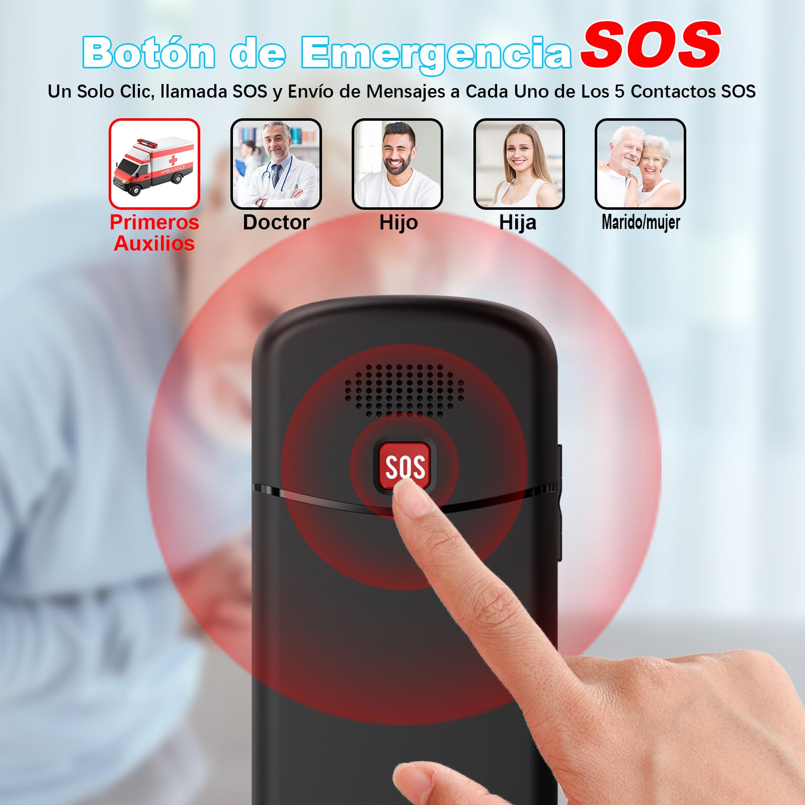 4G Teléfono Móvil para Personas Mayores con Teclas Grandes | Botón SOS | USB-C | Volumen Alto | Base Cargadora | Pantalla de 1,8 Pulgadas | Fácil de Usar Celular para Ancianos | Nano SIM Slot