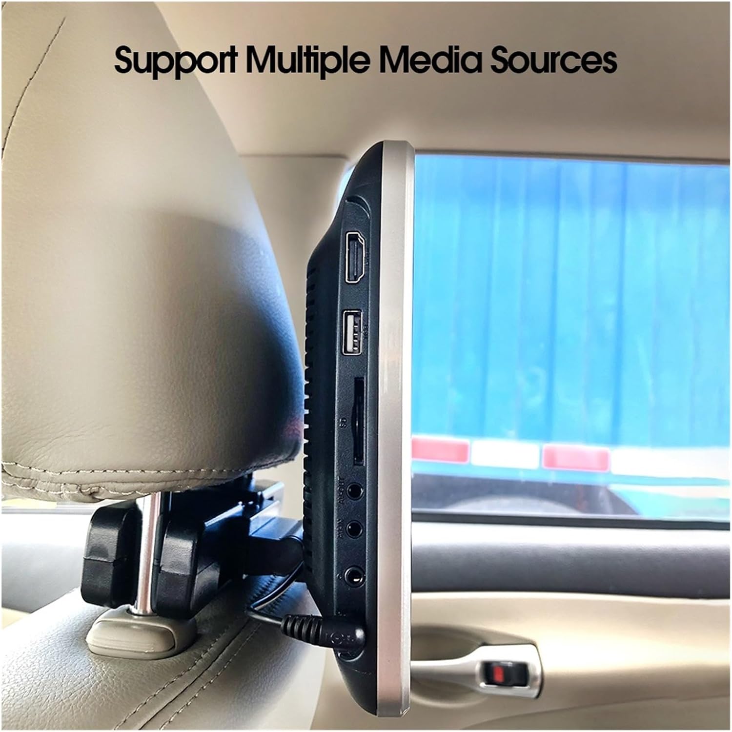 10 Inch Portable DVD Player Screen for Car TV Headrest Monitor HDMI Universal Multimedia Automotive Mp5 Gaming Easy Setup for Trips