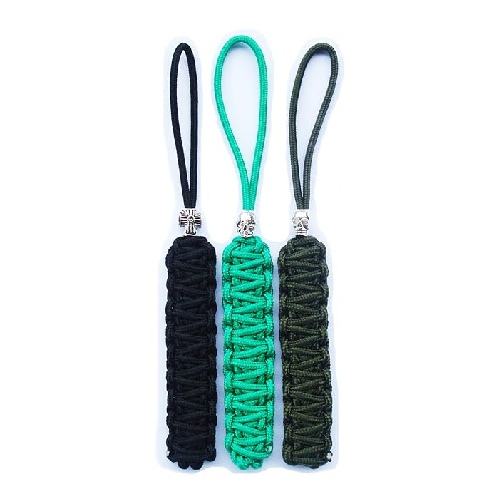 Buy AOHOCA 3 pcs Paracord Tactical Knife Lanyard with Skull Cross Bead,Handcrafted Lanyards