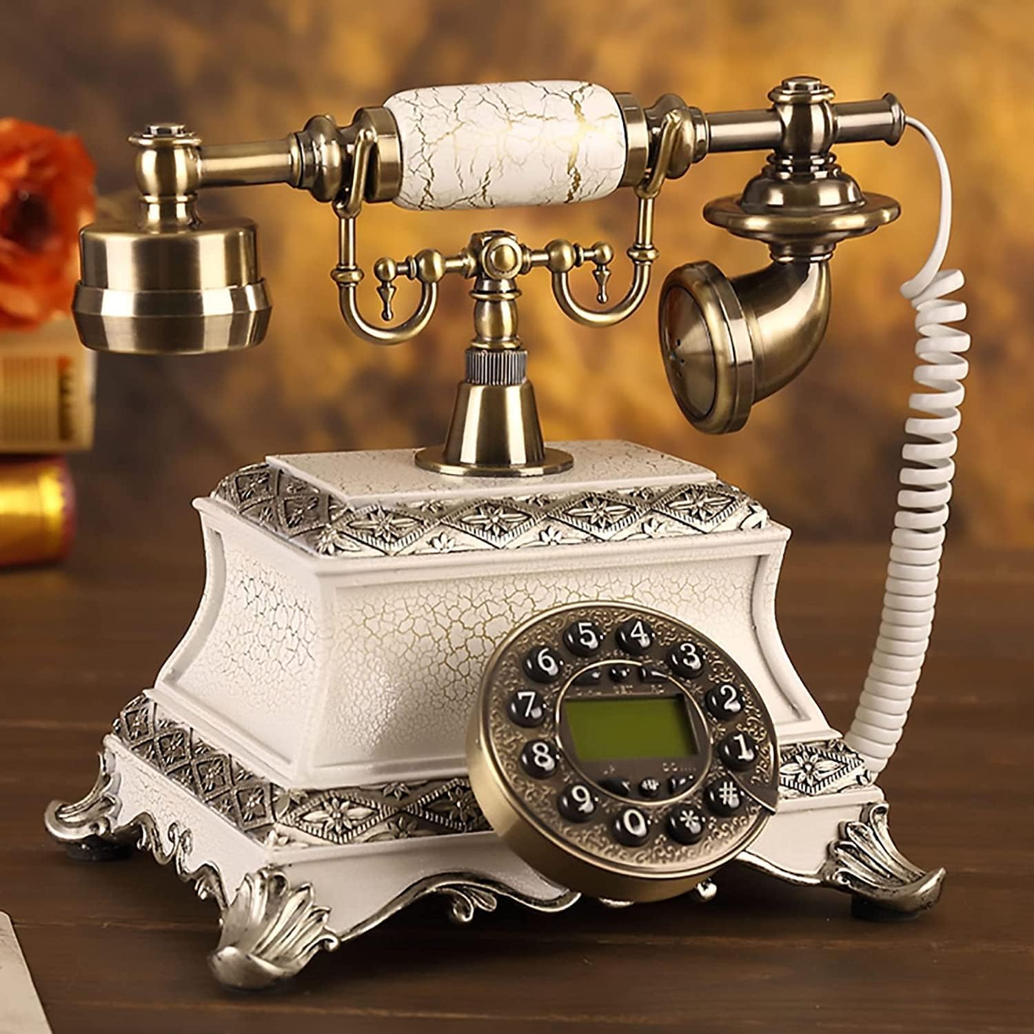 Vintage Telephone Landline, Fixed Digital Retro Phone Vintage Decorative Telephones for Home Office - 25X24X28Cm
