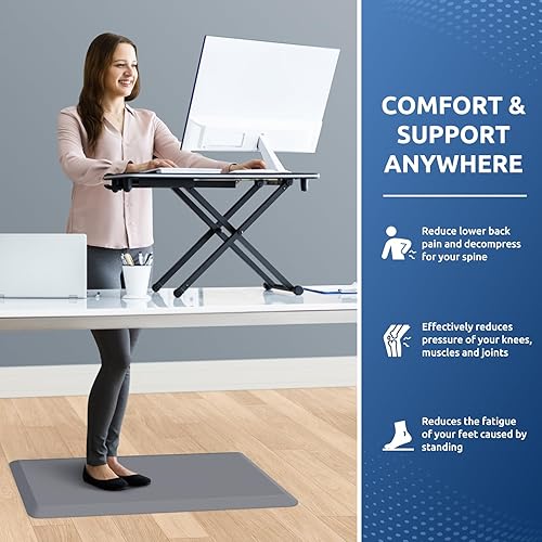 Miniatura 101 de KitchenClouds - Tapete acolchado antifatiga, impermeable, antideslizante, cómodo, para escritorio de pie, cocina, fregadero, hogar y oficina, 17.3 x