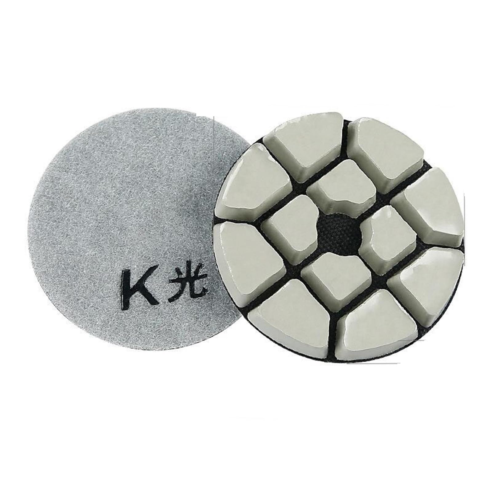 4 tamponi per lucidatura da 7,6 cm, 80 mm, per uso a secco su pavimenti in cemento e terrazzo, 4 passaggi per rinnovare e levigare, include strumenti per smerigliatrice