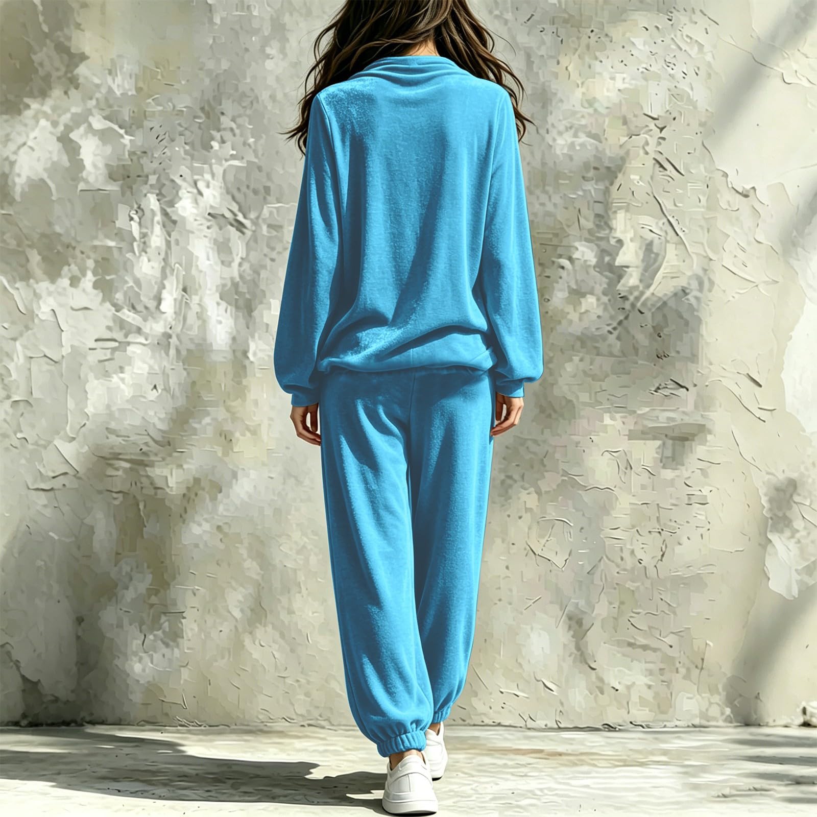 Completo Palestra Donna 2 Pezzi Completi Sportiva Manica Lunga Scollo a V Completo Palestra Tuta Da Ginnastica Elegante Set Top E Pantaloni a Gamba Larga Tute Per Jogging Fitness Yoga Da Casa Autunno