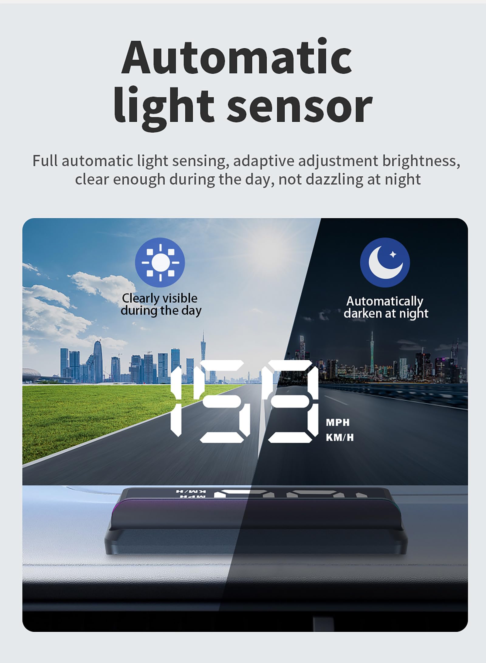 ELLENNE HUD Display Olografico Parabrezza GPS Velocità Tachimetro W2 | HUD Head-Up Display con Proiezione Olografica sul Parabrezza - GPS Display Tachimetro Digitale con Avviso Velocità W2