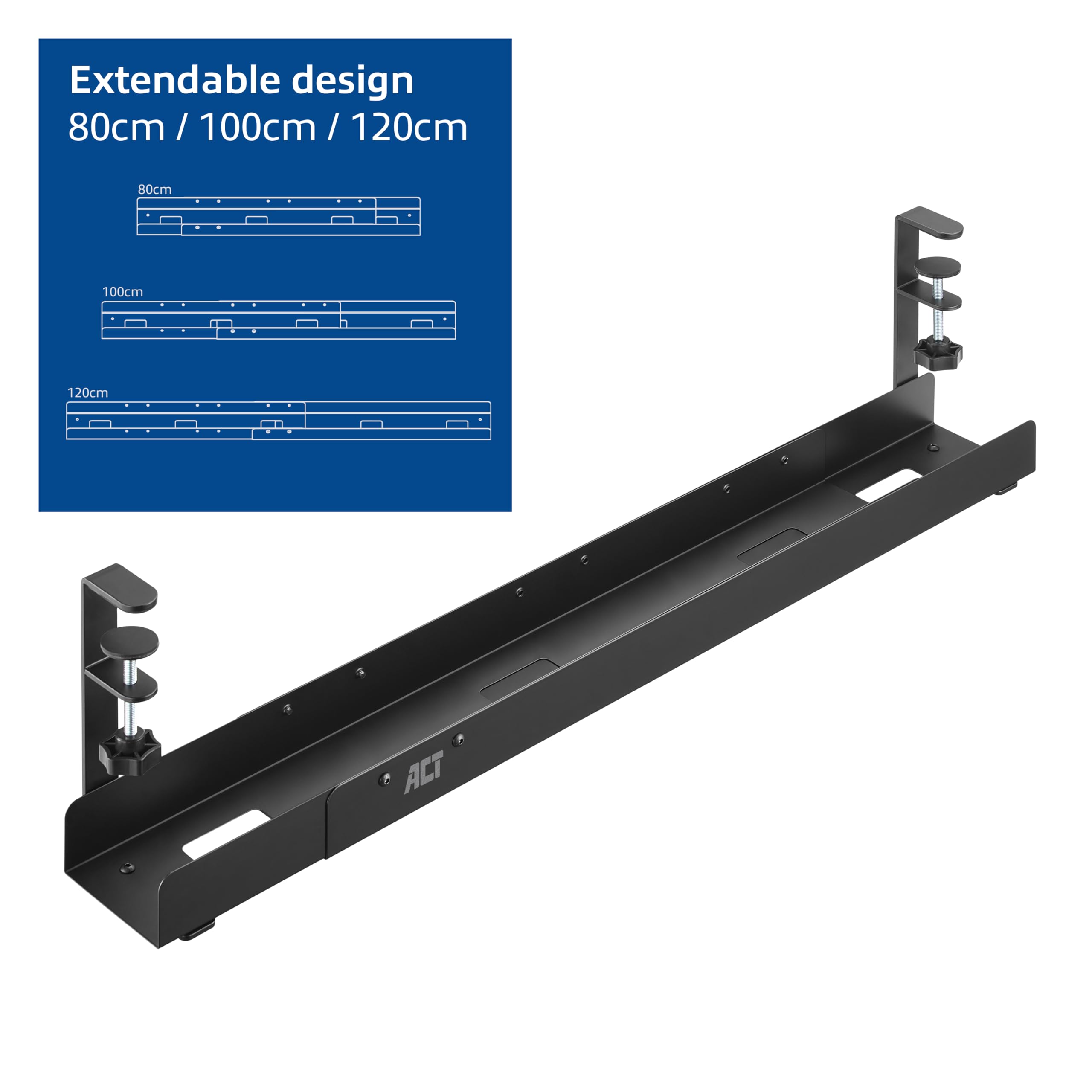 Goulotte De Câbles De Bureau 64 Cm - Fixation Sans Outil, Pour Tables De 0,4 à 2 Pouces D'épaisseur - Gestion Des Câbles Facile - 2