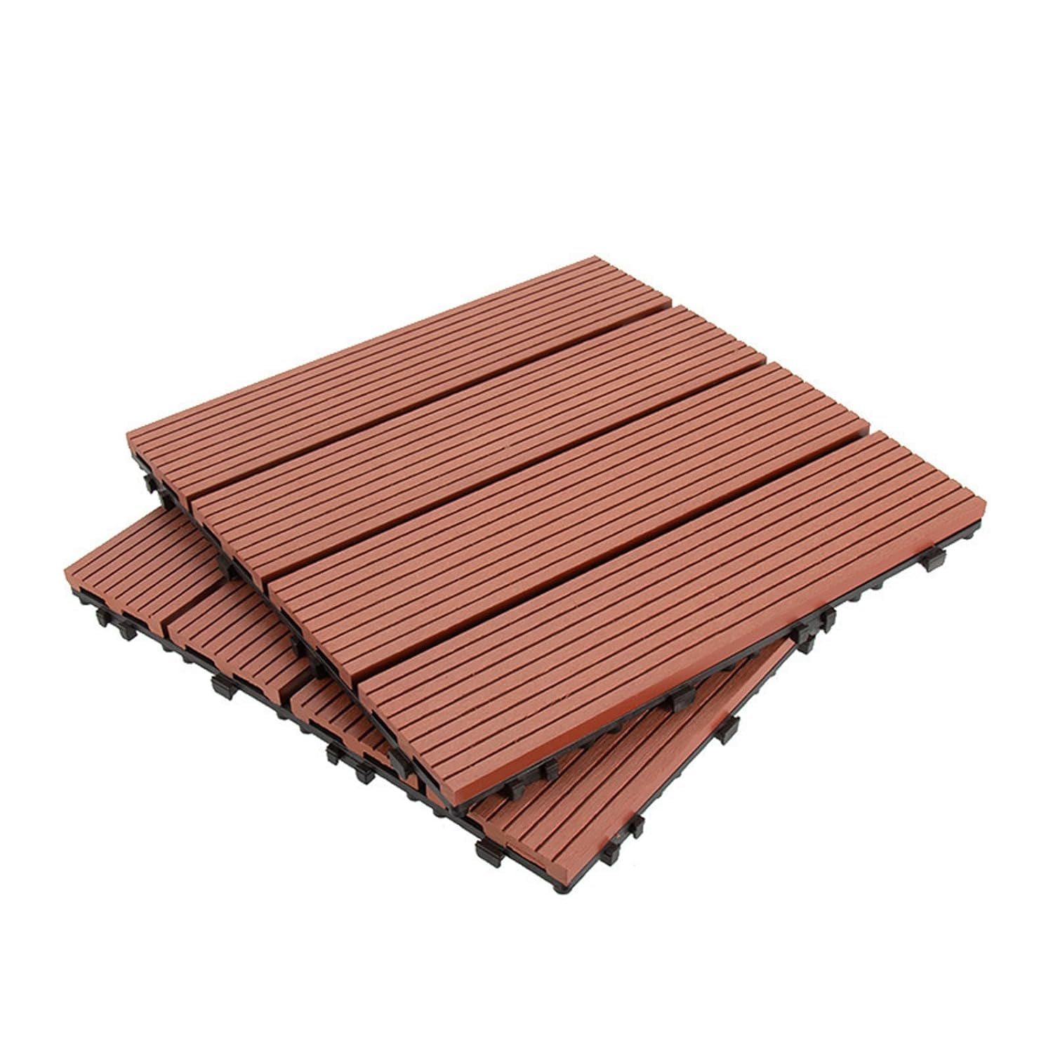 Piastrelle for pavimenti for esterni ad incastro, Piastrelle for pavimenti in legno di plastica Pavimentazione for esterni, Pavimentazione for patio sul cortile a bordo piscina for balcone(Mahogany)