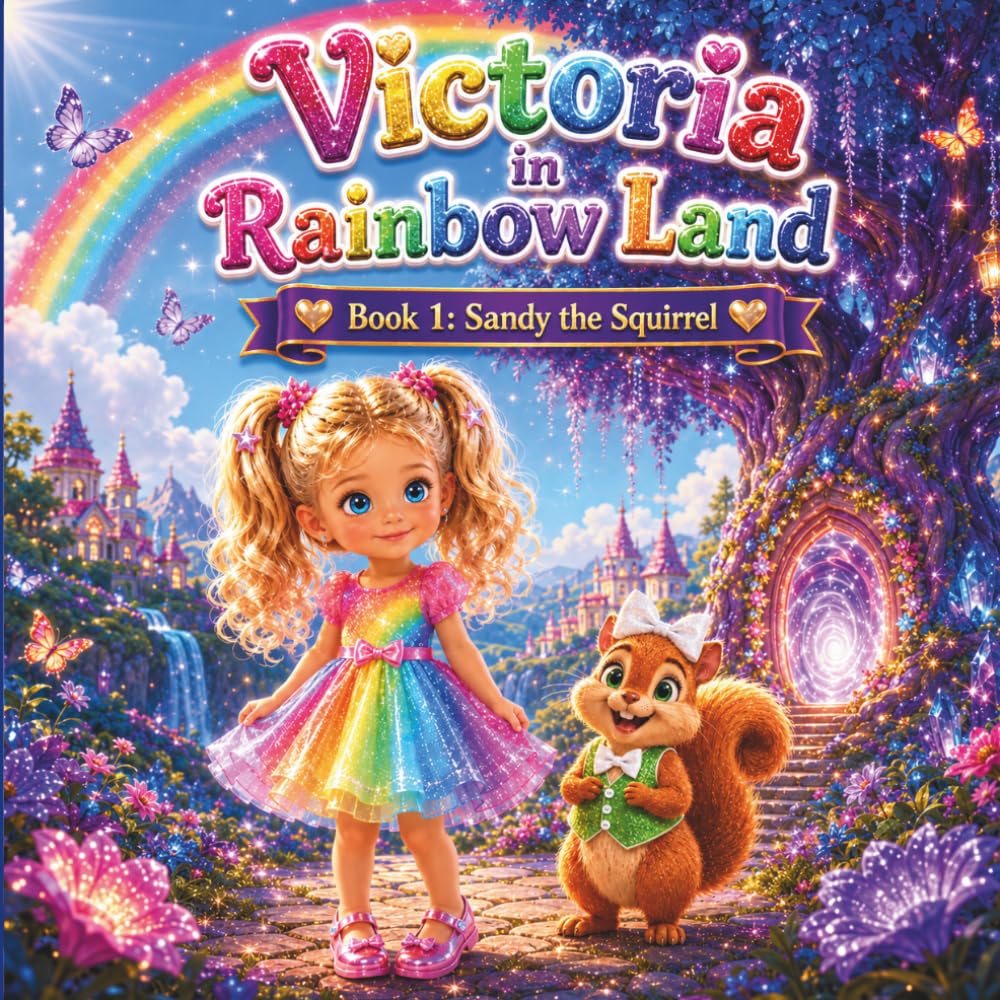 Victoria in Rainbow Land Book 1 Sandy the Squirrel: A Magical 24-Page Adventure Through the Rainbow Land, Short Bedtime Story for Kids