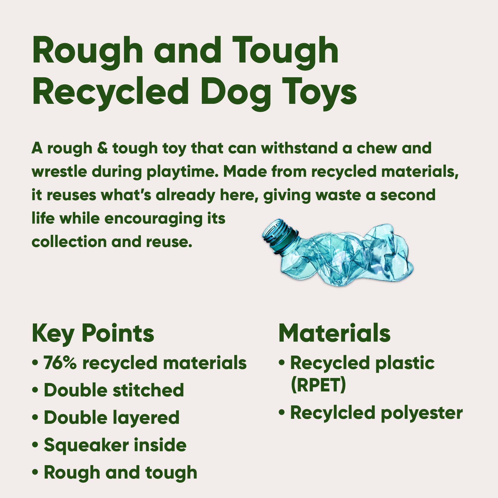 Beco Rough & Tough - Juguete masticable de Koala Morado para Perros, Doble Costura para Mayor Durabilidad, Fabricado con plástico Reciclado