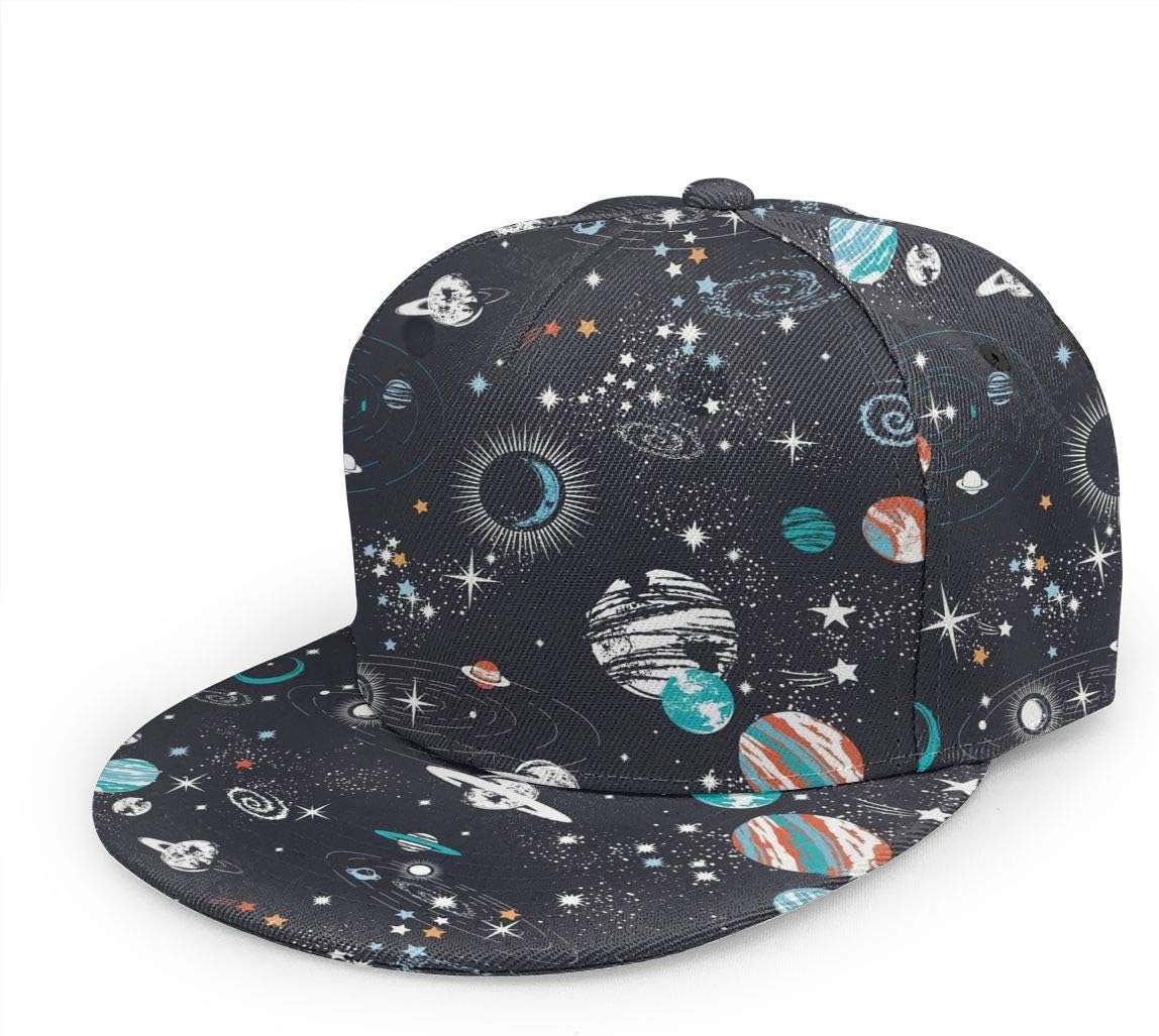 FUNINDIY Snapback Hat Hip Hop Baseball Cap Flat Bill Brim Adjustable Trucker Hat for Men Women
