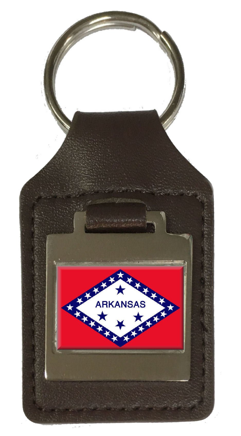 Porte-clés en cuir gravé drapeau de l'Arkansas pour clés de voiture et maison - 5