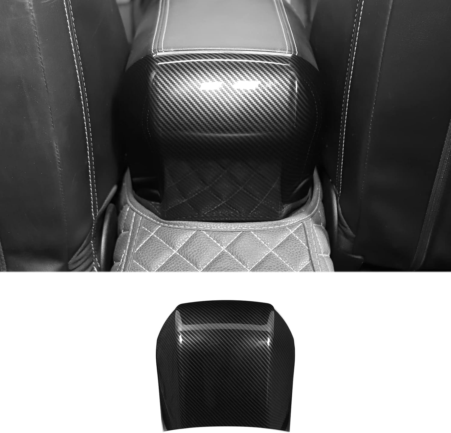 SQQP Carbon Fiber Center Console Rear Armrest Box Trim