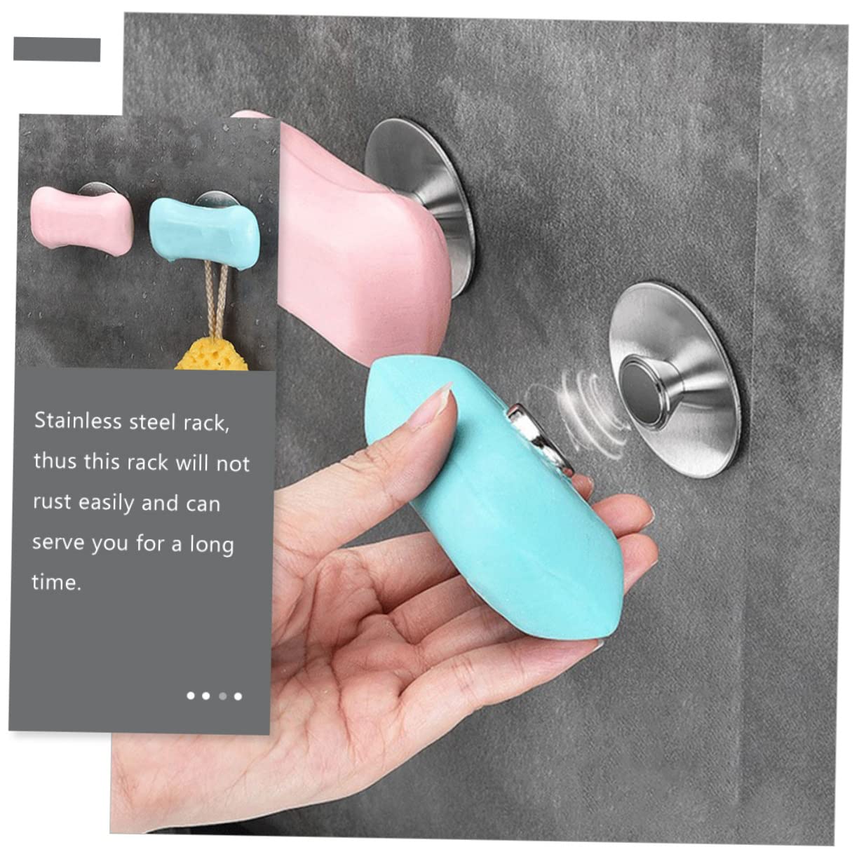 TOPBATHY 5sets Portasapone Magnetico Da Parete Inossidabile Dispenser Stile Contemporaneo Per Bagno Installazione Senza Foratura Design Multifunzionale e Elegante Facile Accesso Al Sapone