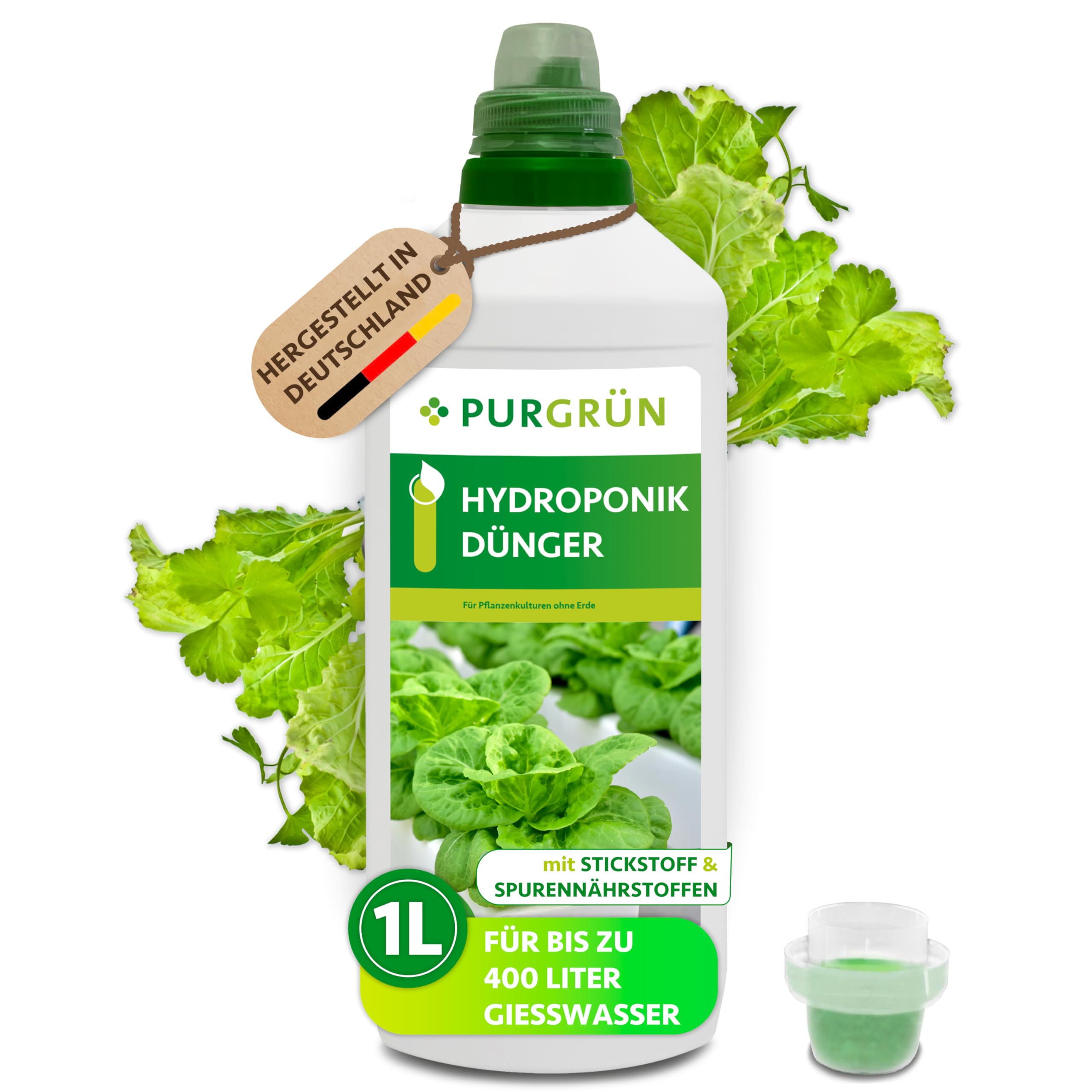Hydroponik-Dünger 1 Liter – Schnell wirksame mineralische Rezeptur – Premium-Flüssigdünger mit Spurennährstoffen – NPK 7+3+6 – Stärkt die Widerstandskraft – Für gesundes Wachstum