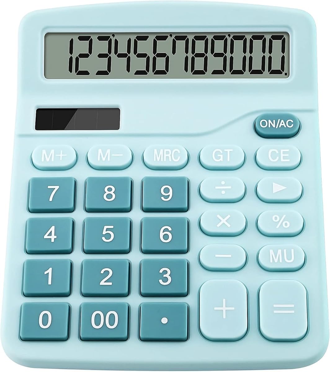 Calculadora de escritorio, Calculadora de escritorio de 12 dígitos con pantalla grande, Calculadora de botones grandes con teclas grandes de fácil presión, Calculadora de oficina para escritorio, Calculadora básica para el hogar, la escuela y los negocios