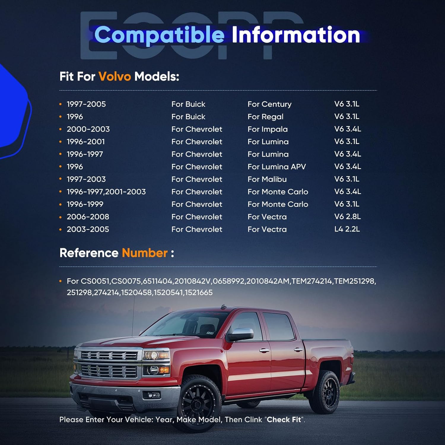 ECCPP AC Compressor 2002-2003 for Chevrolet Impala 3.4L 1996-2003 for Pontiac Grand Prix 3.1L