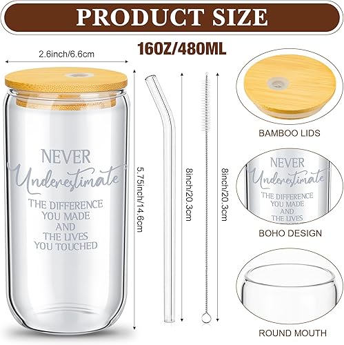 Miniatura 2 de Juego de 6 regalos de agradecimiento a los empleados, regalos de agradecimiento para el equipo de trabajo de Navidad, vasos de vidrio de cerveza en