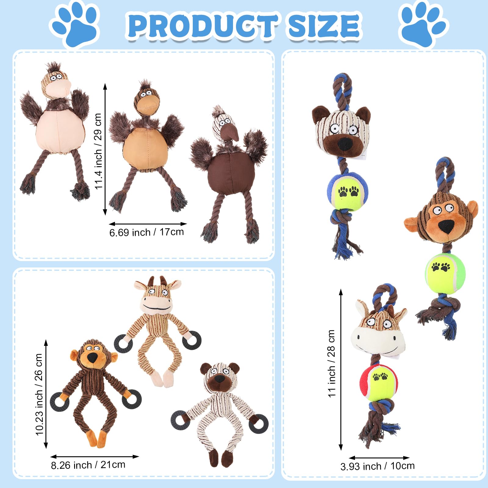Honoson Quietschendes Plüsch-Hundespielzeug, langlebig, niedlich, weich, für Zahnen, Stofftiere, Kauspielzeug, quietschendes Plüsch für Welpen, kleine, mittelgroße Hunde (schönes Tier)