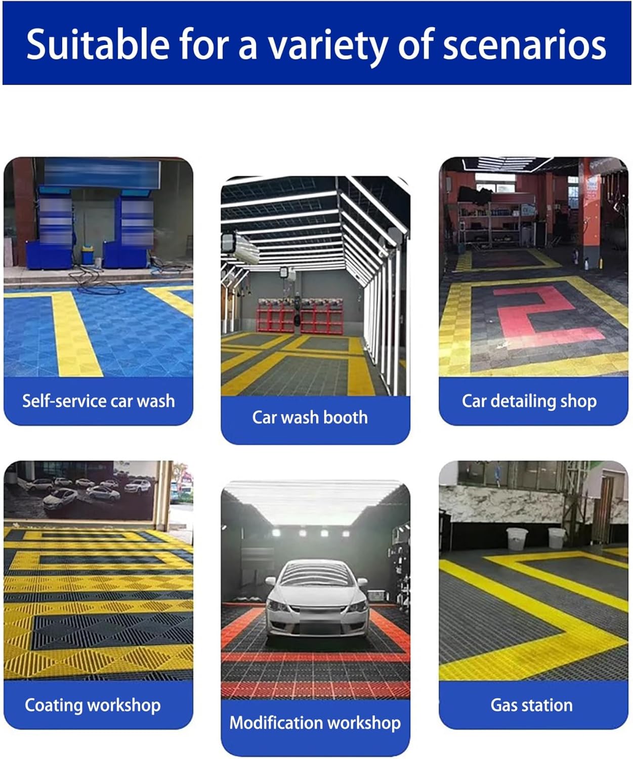 Interlocking Drainage Garage Floor Tiles - 10pcs Non-Slip 2MM Mats for Garden, Patio, Bathroom - Durable Gray Splicing Design (15.7"x15.7"x0.79")