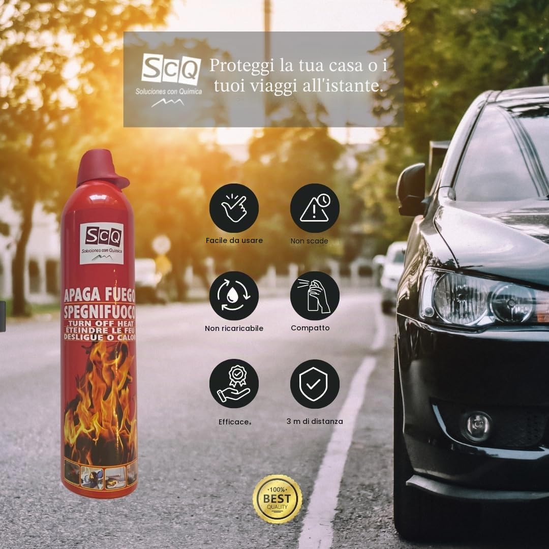 Mini estintore I estintore spray per casa auto spegne fuochi mini estintore per cucina campeggio camper casa spray estintore protezione antincendio ovunque I 2x500ml con supporto