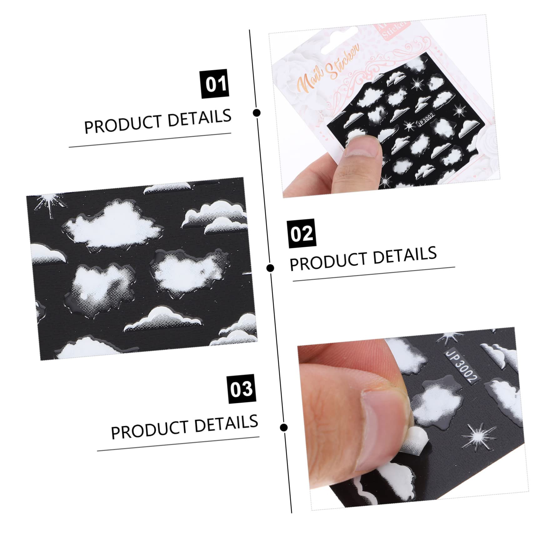 Housoutil 25hojas Pegatinas De Uñas Autoadhesivas Para Diseño Calcomanías De Manicura Para Mujeres y Decoración De Uñas