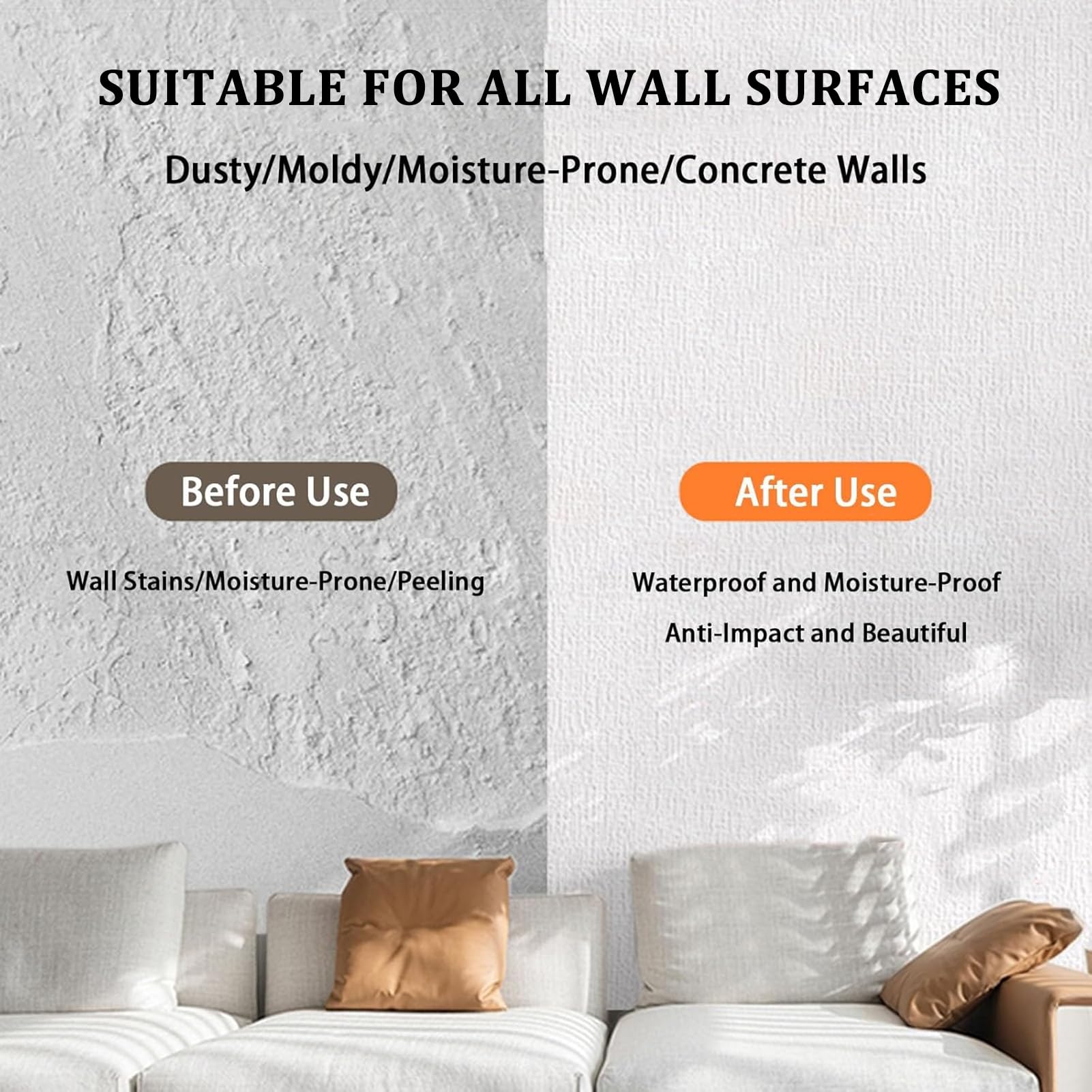 Genérico Panel De Aislamiento Térmico Autoadhesivo Para Paredes Interiores 5 Mm Resistente A La Humedad,Antimoho E Impermeable Papel Pintado Para Sala De Estar Y Dormitorio,Light pink,300x50x0.5cm