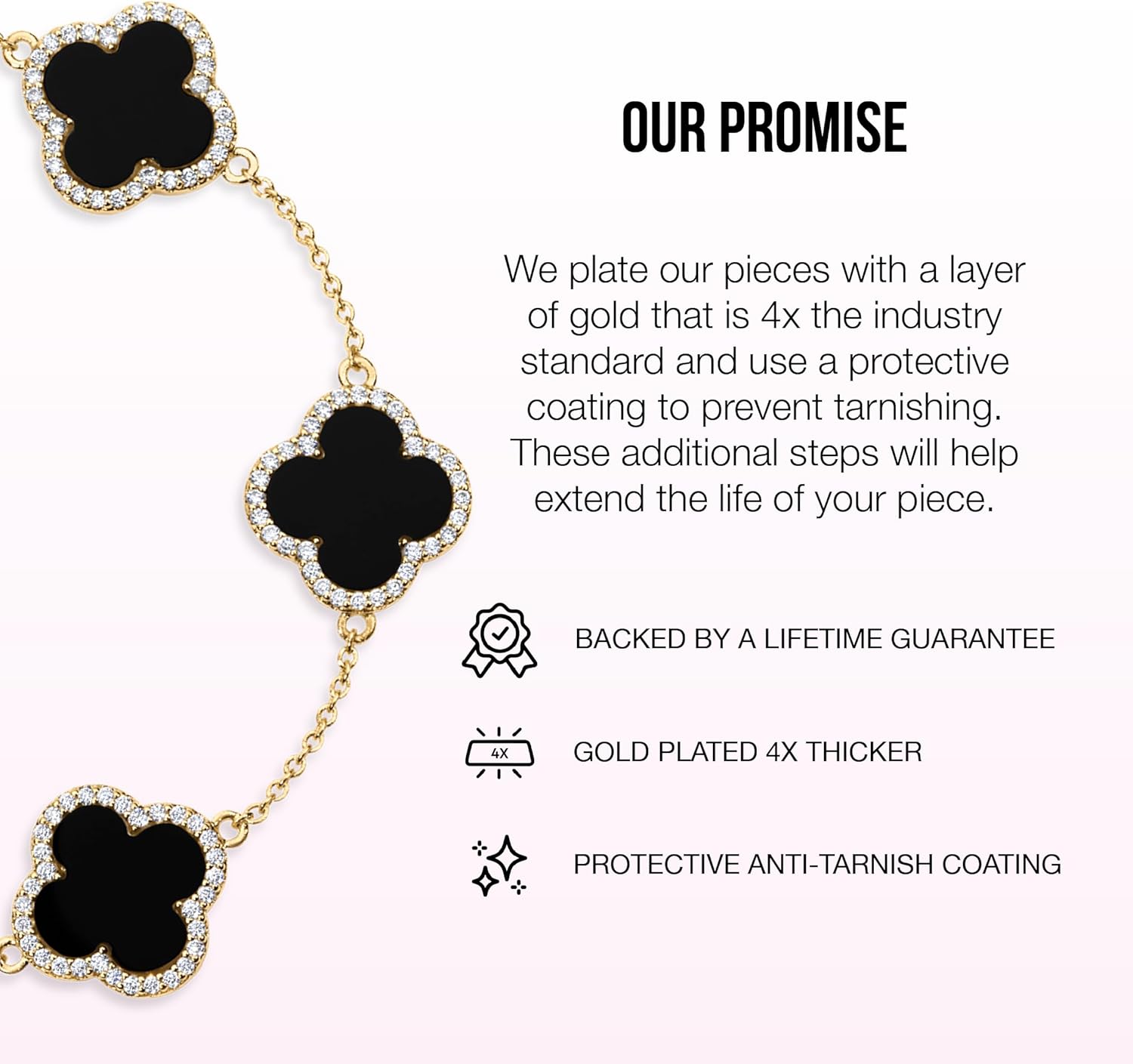 Electric Picks Bracelet, Gold Clover Bracelet, Black Bracelet Women, Bracelets Women, Clover Bracelets Women, Gifts for Women, Birthday Gifts for Women, Gift Sets - Image 12