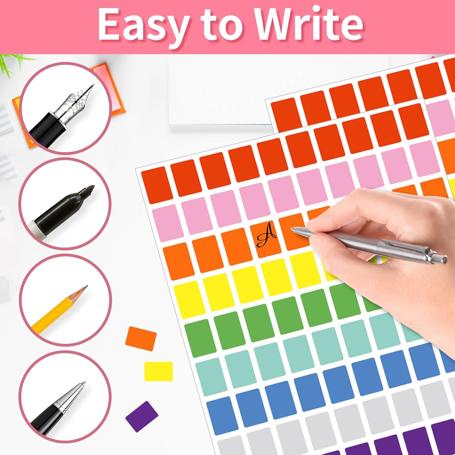 Starboling Color Coding Labels,3000 PCS 1/2" x 3/4" 10 Colors Rectangular Colored Labels Stickers,for Garage Sale,Price Tags,File Folder Tabs,and Classroom Organization - Image 3