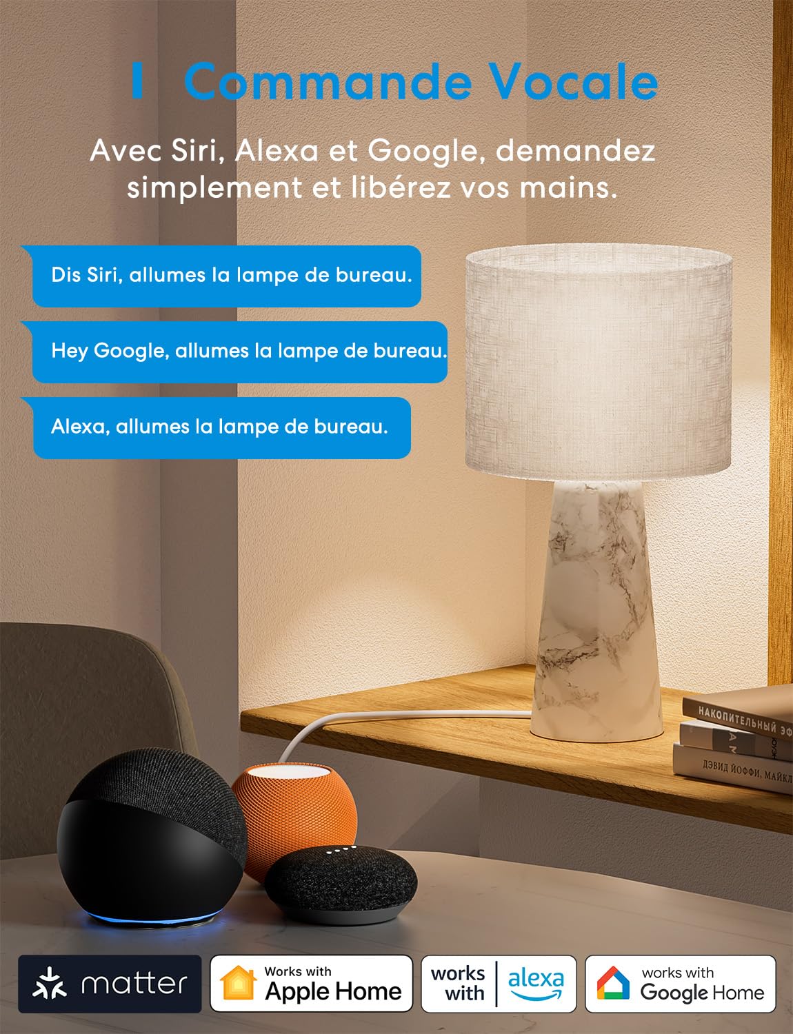 Meross Interrupteur Connecté Matter 16A WiFi Suivi Consommation Énergie Compatible Apple Home Alexa Google Home