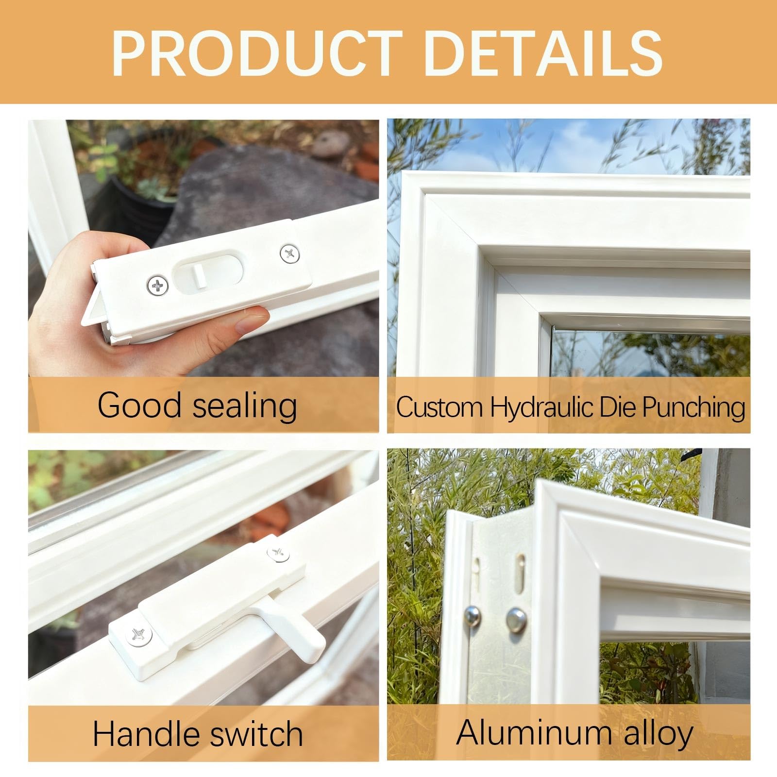 Finestra Scorrevole In Alluminio, Finestra Scorrevole Verticale Alzante, Finestra Seminterrato Di Ventilazione Con Zanzariera, Per Casa, Capannone, Garage, Ristorante, Bagno(White,100X120CM)