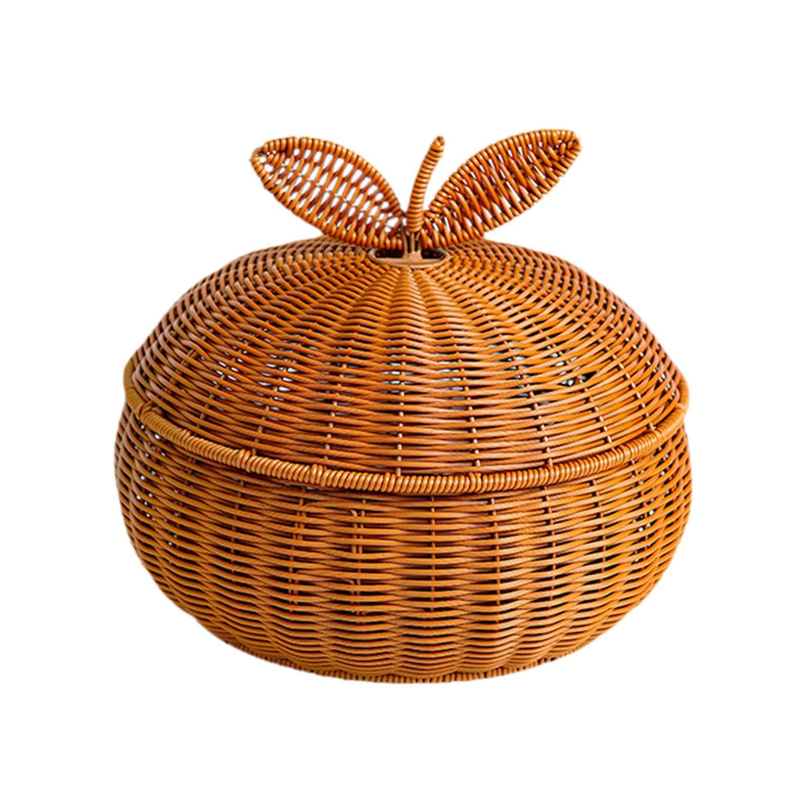 TUXCAXI Food Serving Basket Fruit Basket Storage Organizing Breads Pastries Fruits And Snacks In Kitchen Woven Snack Fruit With Cover Serving Tray