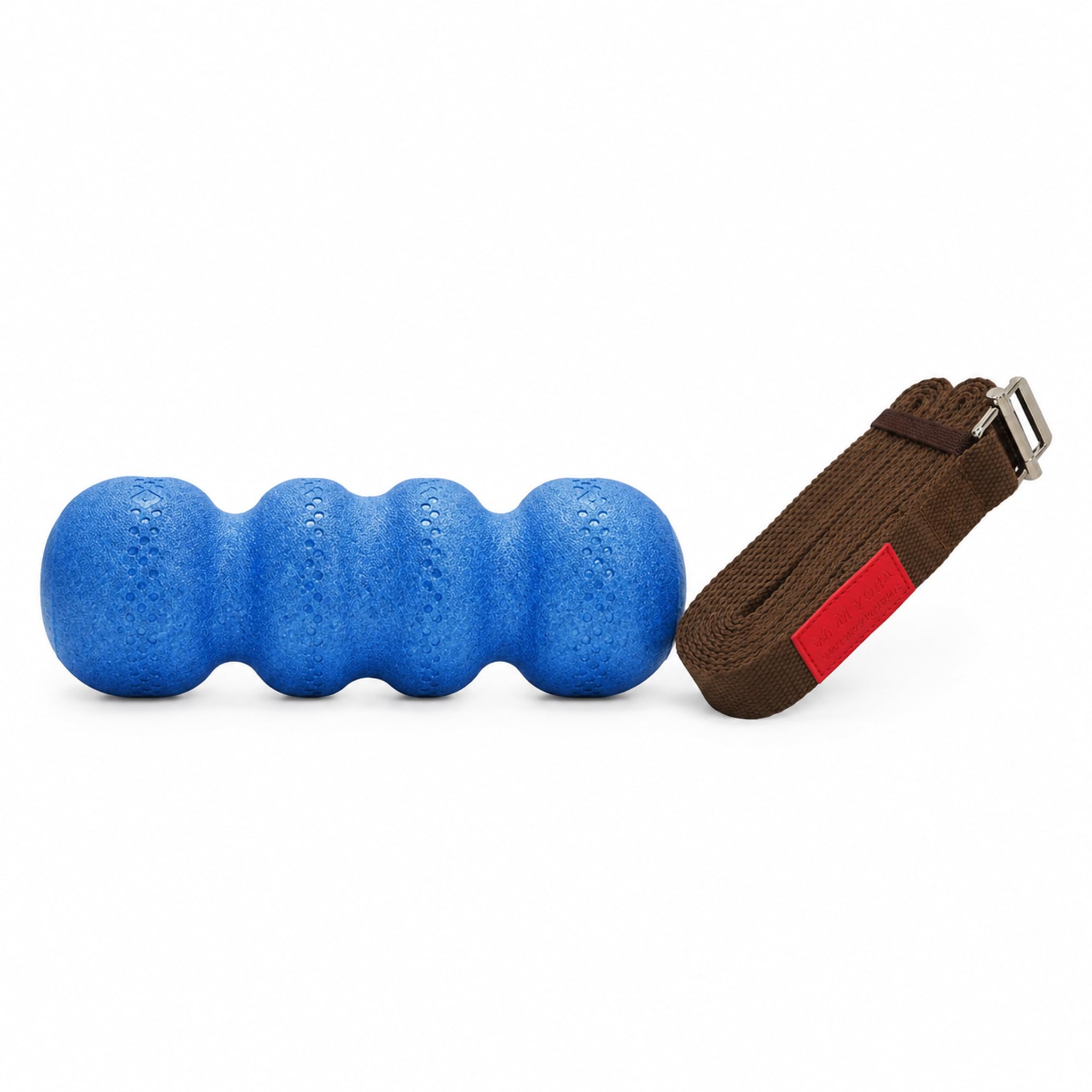 Set Composto da Rullo in Schiuma E Cinghia per Stretching Sagomata per Massaggio Profondo dei Tessuti E Allineamento Spinale, Adatto Ad Atleti, Corrid