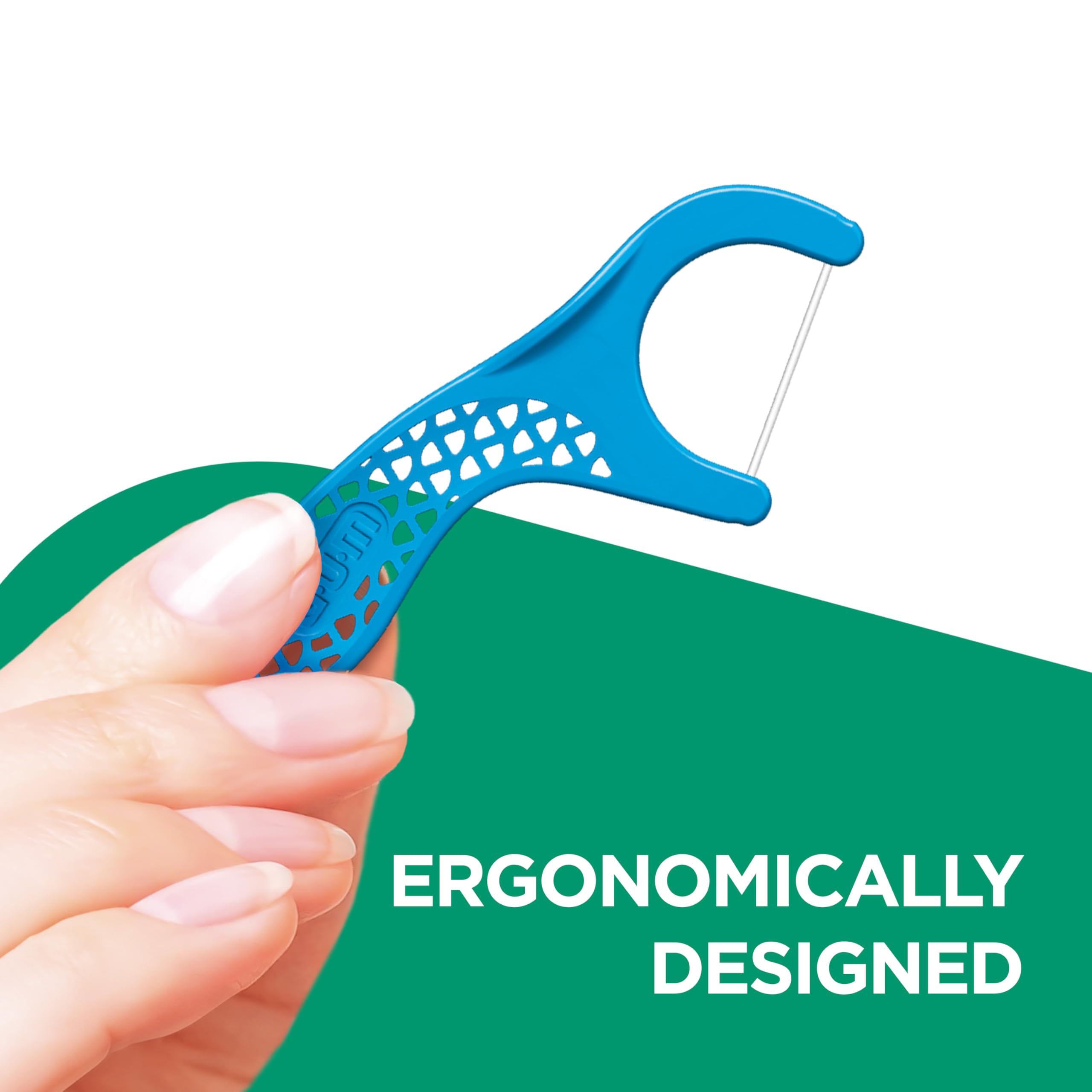 GUM® EASY-FLOSSERS | Porte-fil dentaire | Élimine la plaque dentaire et les résidus alimentaires entre les dents | Recouvert de fluor et de vitamine E | 3x90 porte-fils