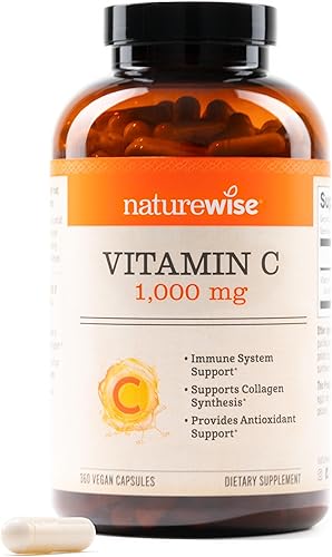Miniatura 14 de NatureWise Cápsulas de vitamina C de 1000 mg – Vitamina C vegana extra fuerte para antioxidante diario y apoyo inmunológico – Sin OMG, fabricado